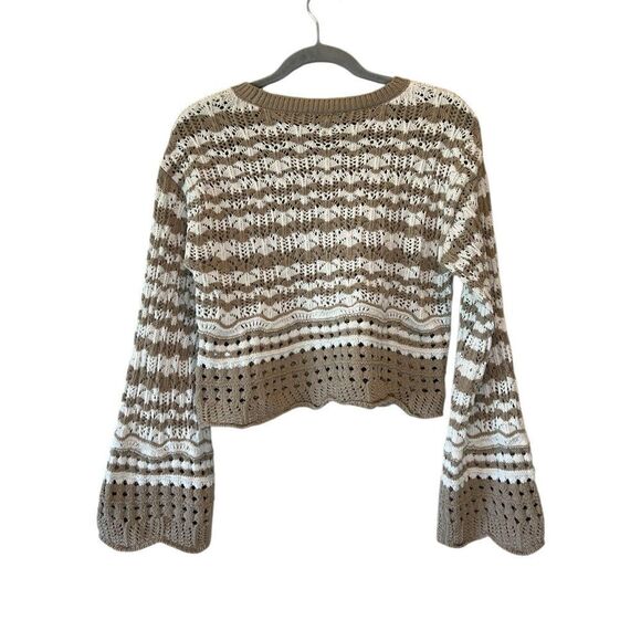 Laundry by Shelli Segal - Crochet Beige Sweater Size XS - Picture 2 of 4